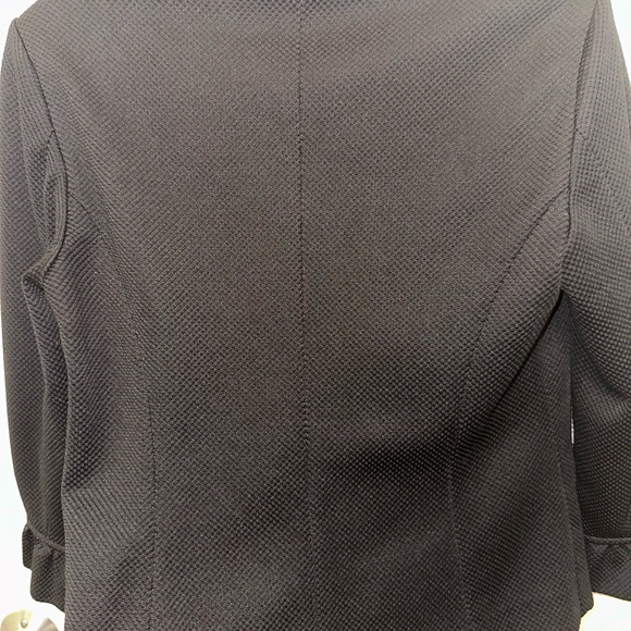 Black Knit Ruffle Sleeve Blazer - Picture 3 of 3